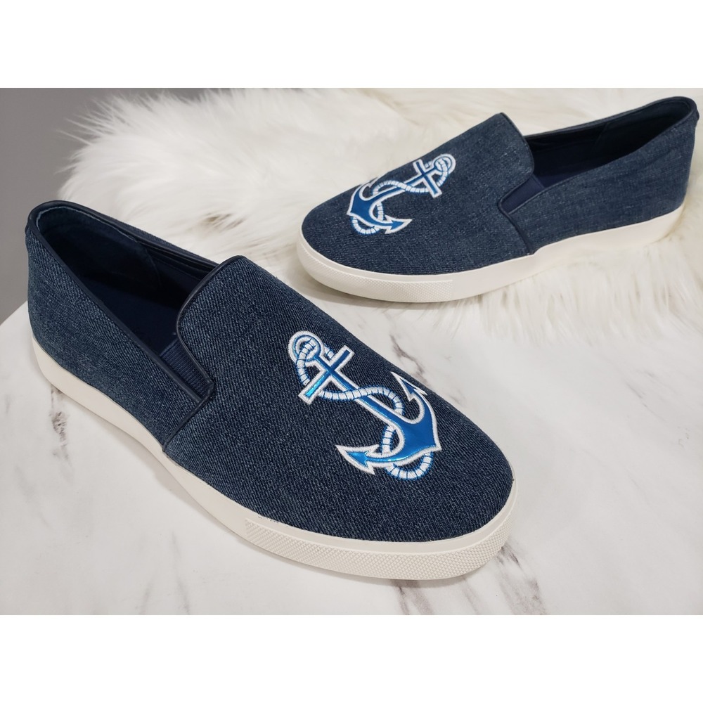 NEW NO BOX SIZE 7.5 Katy Perry Kerry Sneakers Nautical Slip On Anchor‎ Cruise